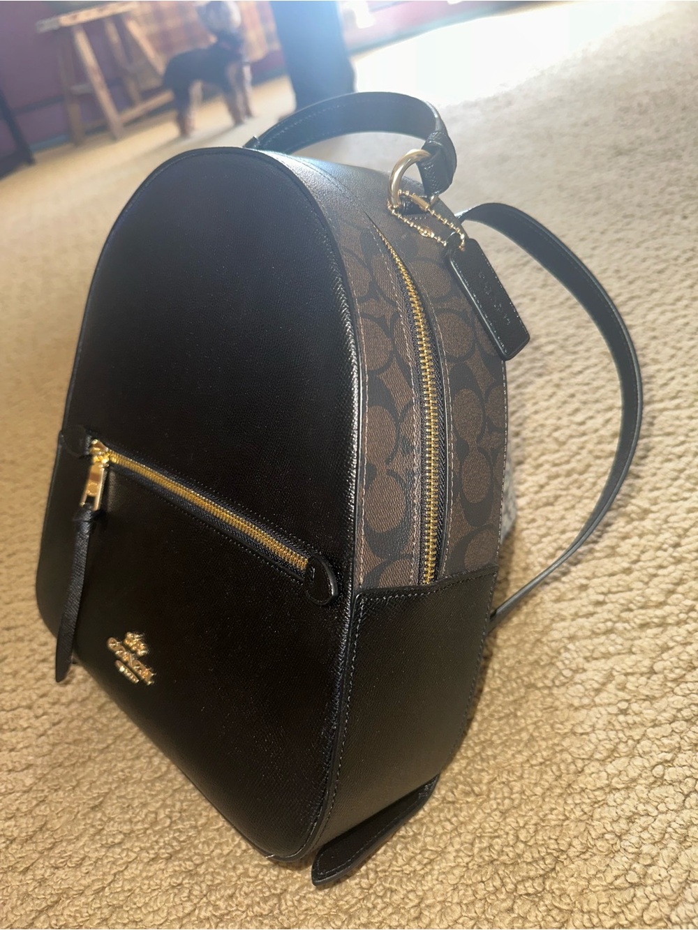 NEVER USED- Coach Jordyn Backpack in Black Leather with C Design - Picture 3 of 15